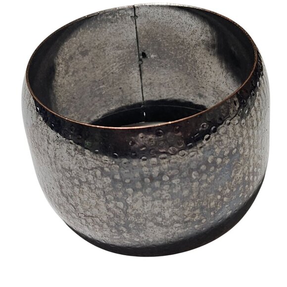 Boho Chic Hammered Silver Tone Cuff Bracelet Wide Band Metal Fashion Jewelry - Picture 1 of 4